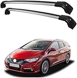 WeiYH Auto Dachreling Bars Rack für Civic Tourer 2014+ 2015 2016, Anti-Rost Koffer Gepäck Frame Travel Rack Cargo Railing Rack, Dachgepäckträger Rails